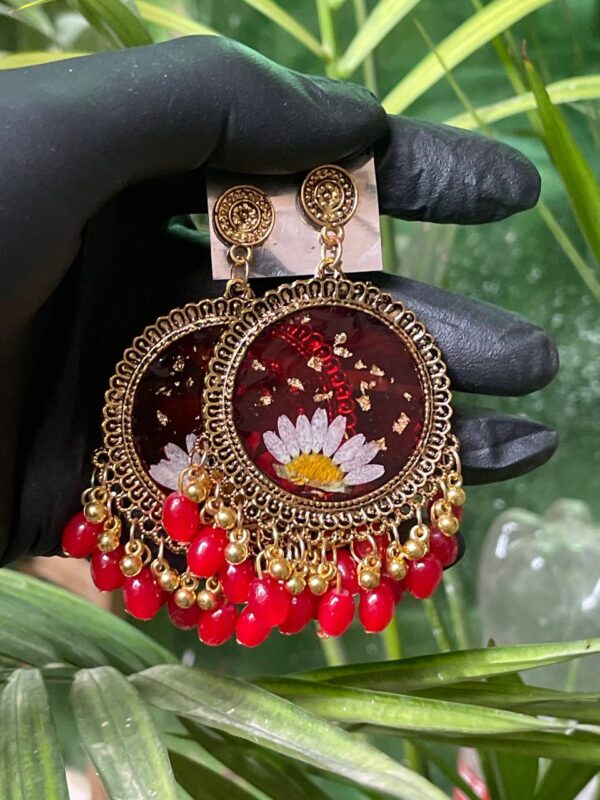 RTRJ09 Resin Floral Jhumka