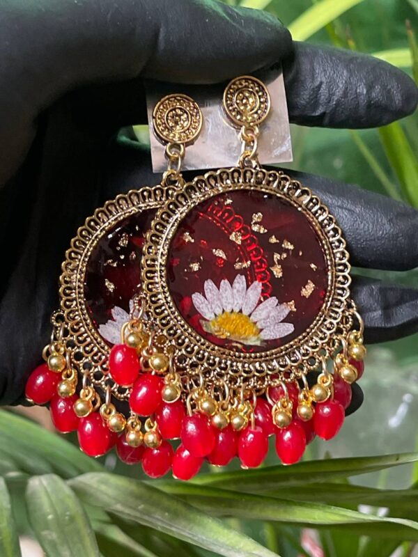 RTRJ09 Resin Floral Jhumka
