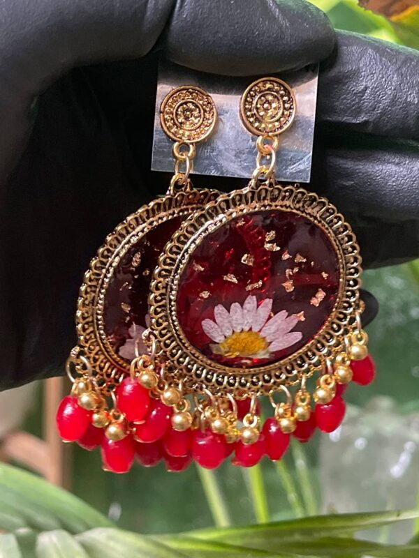 RTRJ09 Resin Floral Jhumka