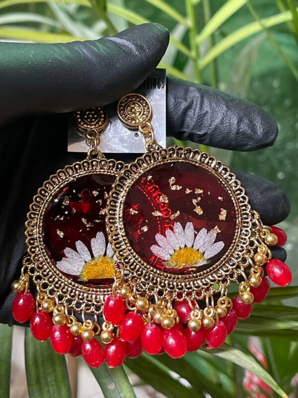 RTRJ09 Resin Floral Jhumka