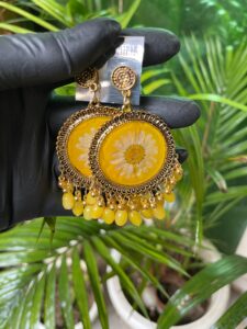 Resin Jhumka Yellow Gold