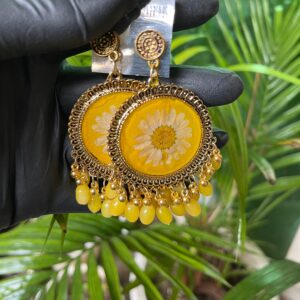 Resin Jhumka Yellow Gold