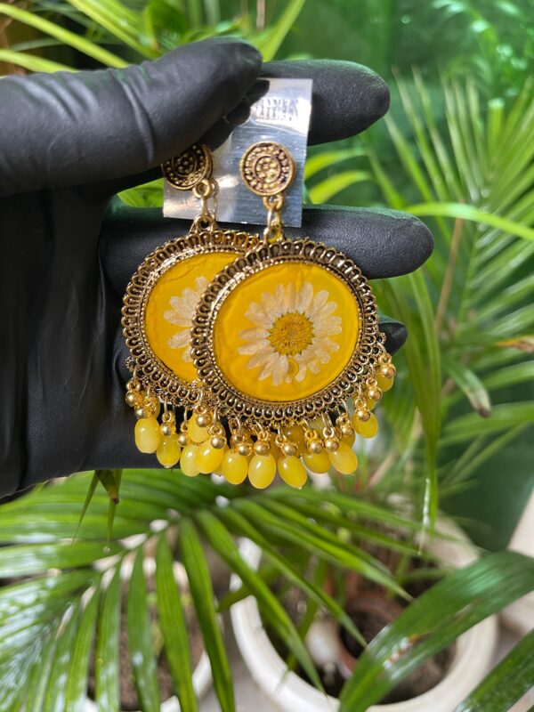 Resin Jhumka Yellow Gold