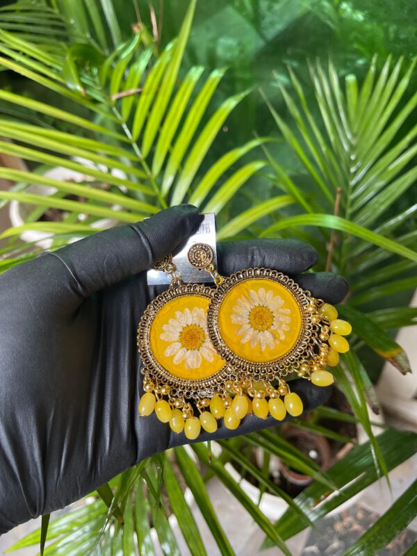 Resin Jhumka Yellow Gold