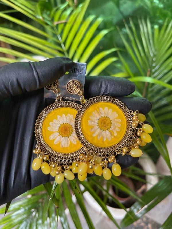Resin Jhumka Yellow Gold