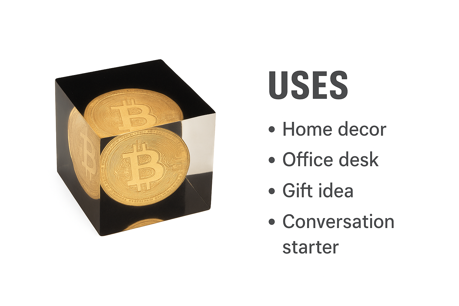 2 Bitcoin Resin Paperweight RTRPW013