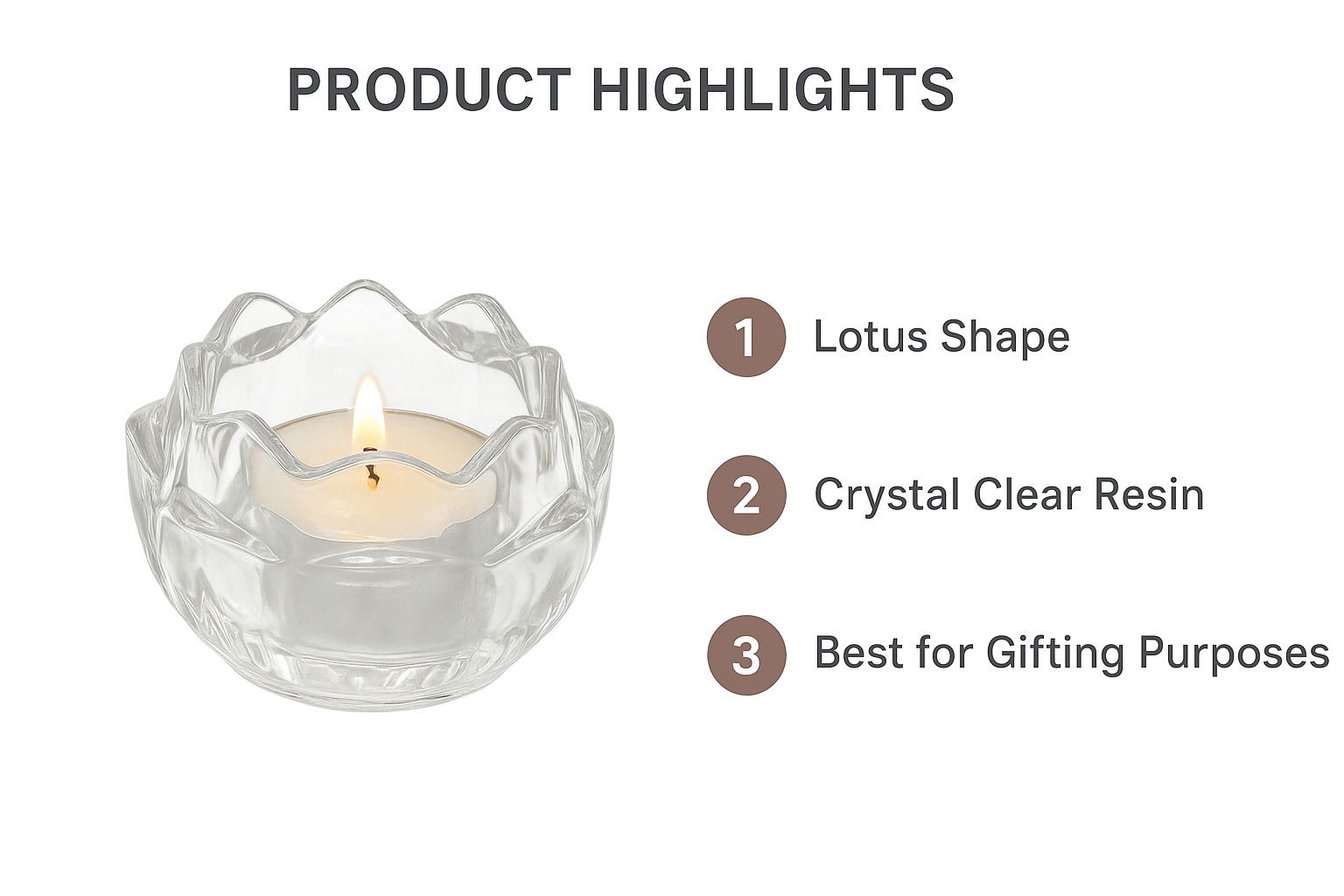 3 RTRPW012 Lotus Design Tealight Holder Paperweight