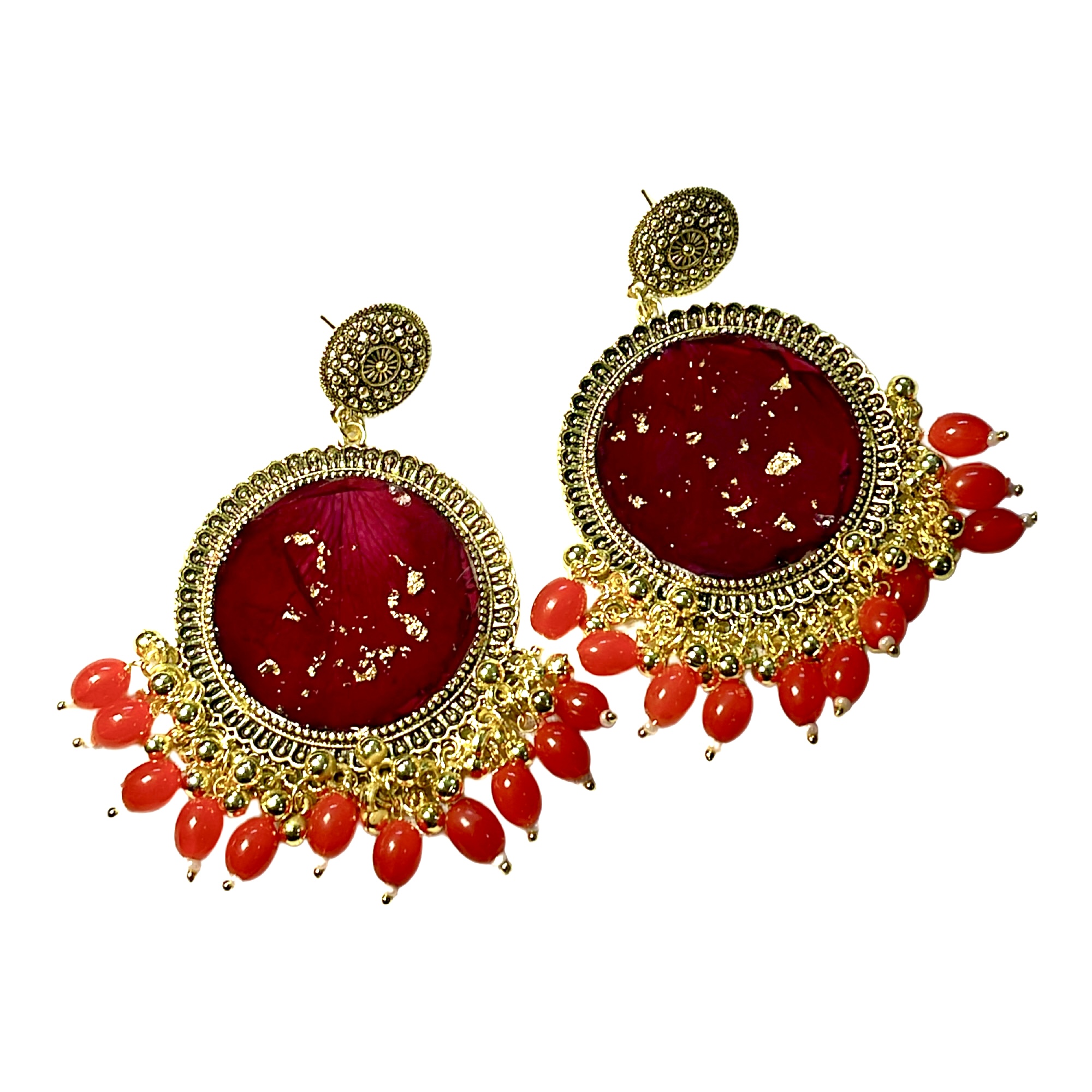 IMG_2499 Resin Jhumka Red Rose RTRJ03N