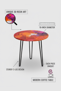 abstract resin 3d coffee table