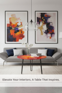 abstract resin 3d coffee table