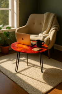 abstract resin 3d coffee table