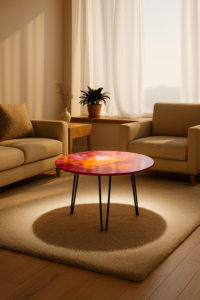 abstract resin 3d coffee table